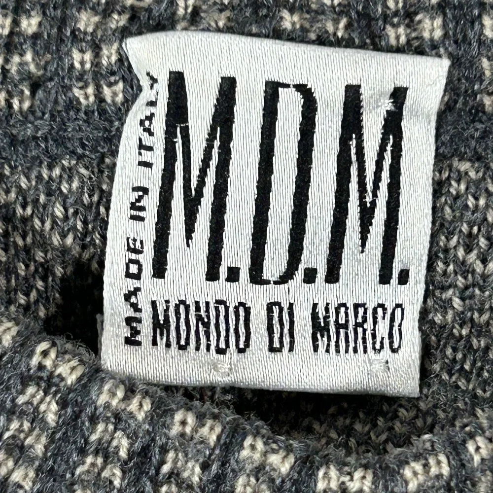 VTG Mondo Di Marco Sweater Mens 54 XL Geometric Wool Made in Italy Coogi Style